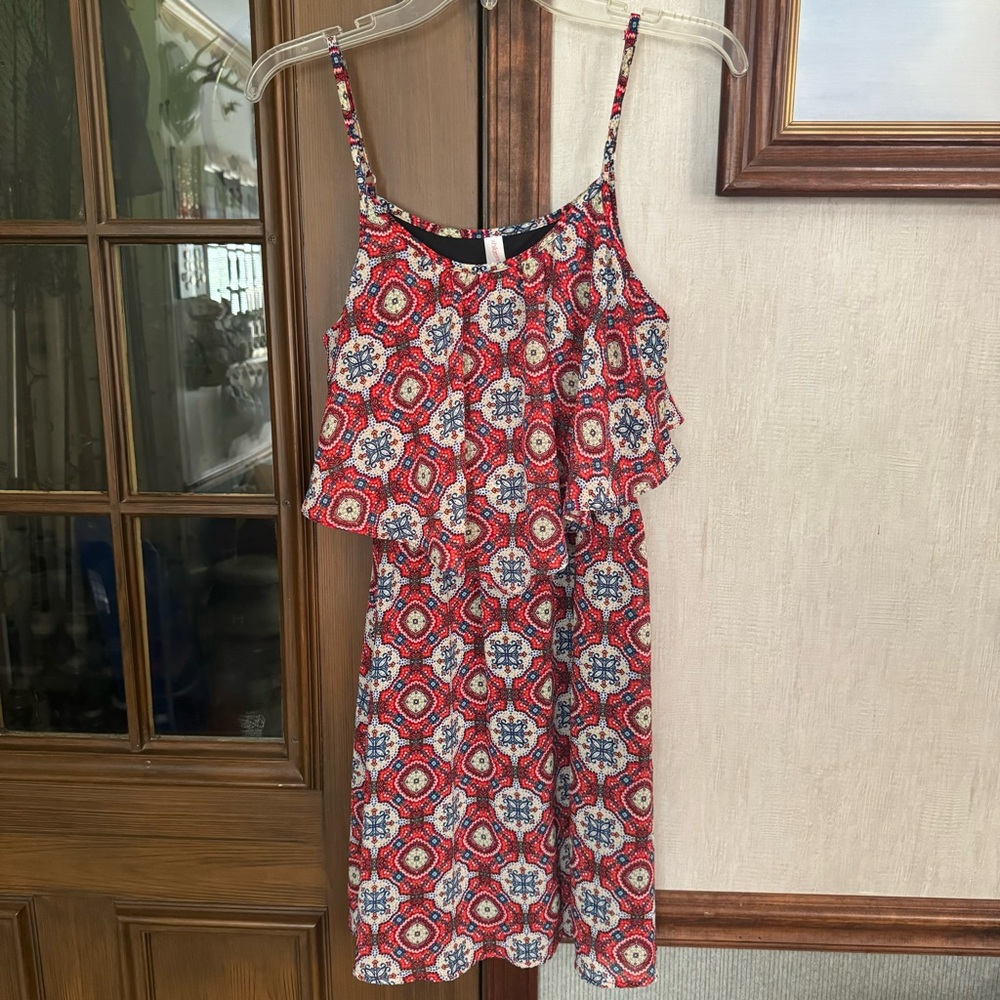 Xhilaration Red and Blue Boho Dress